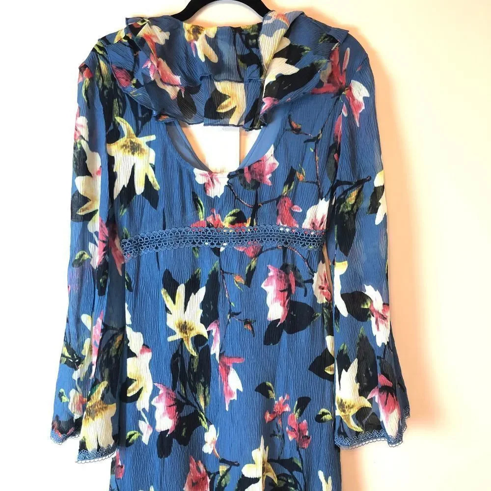 Foxiedox | Sweetwater Blue Floral High Low Dress - Picture 4 of 8